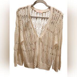 Sweet Kizz Elegant White Knit Sweater, 2X